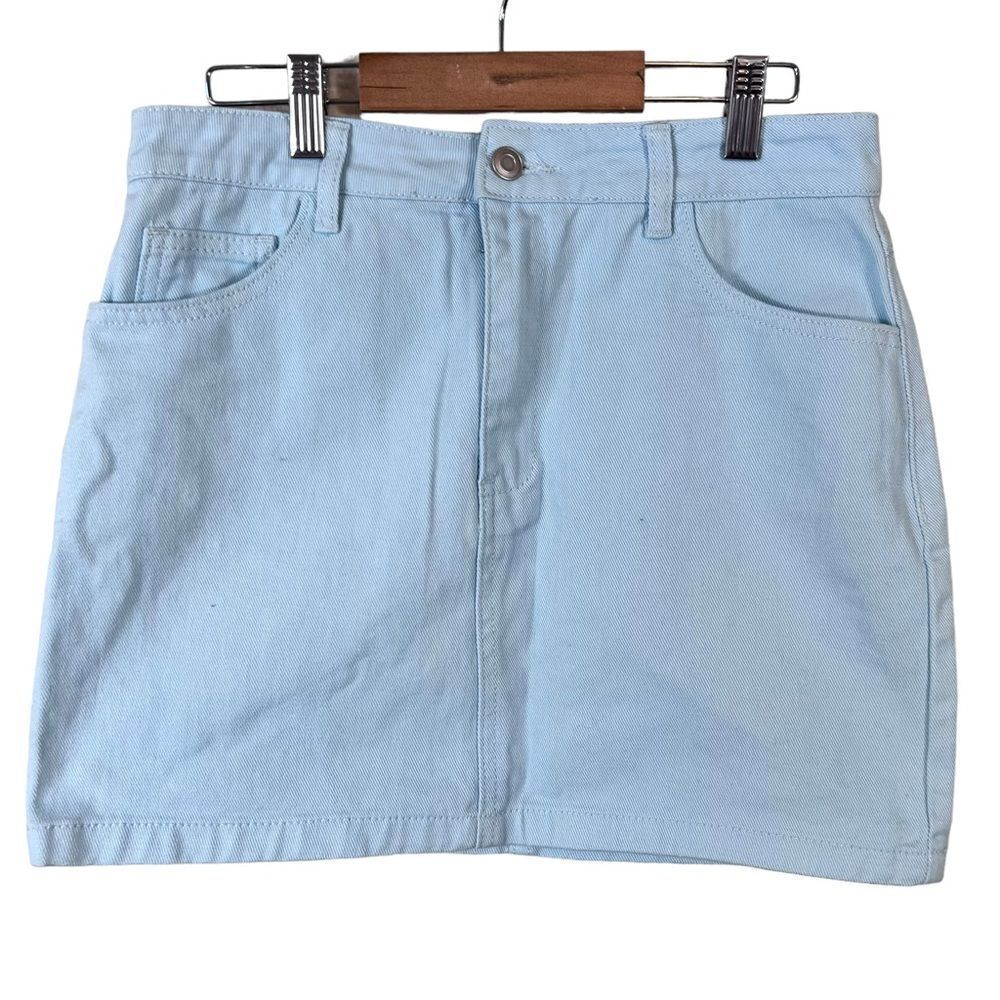 Forever 21 Light Pastel Blue Denim Skirt